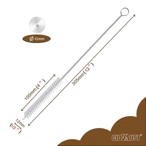Straw Cleaner Brush for Stanley Extra Long 12 inch, Extra Wide 12mm diam Straw Brushes for 40/30/20 oz Stanley Mug, Straw Cleaning Brush for Tubes, Water Cup, Extra Long Straw Brush Set 10 Pack thumbnail 3