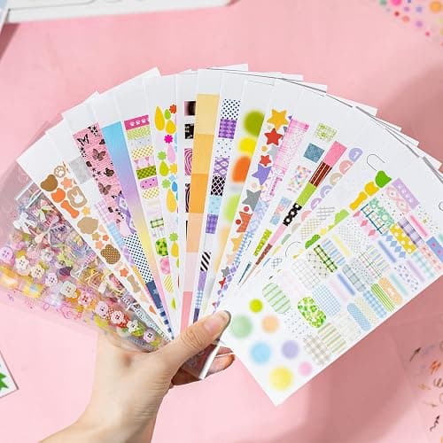PRSTINCOL Cute Sticker Book, Dark Purple | 30 Sheets, Journaling and Scrapbooking Stickers, Letter and Pattern Self-Adhesive, For Planner, Bullet Journal, Scrapbook thumbnail 4