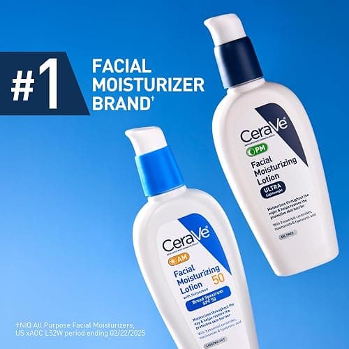 CeraVe PM Facial Moisturizing Lotion, Night Cream with Hyaluronic Acid and Niacinamide, Ultra-Lightweight, Oil-Free Moisturizer for Face, 3 Ounce thumbnail 7