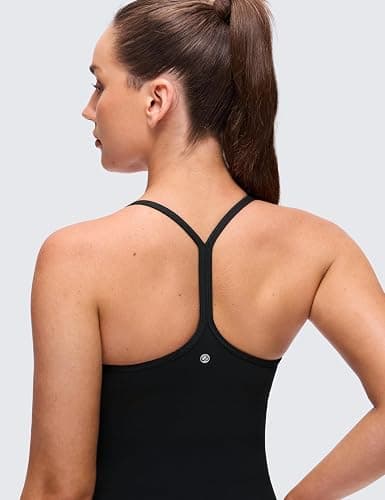 CRZ YOGA Butterluxe Y Back Tank Tops | Built in Bra, Light Support, Removable Pads, Yoga, Extremely Soft, Scoop Neck, Spaghetti Straps, for Women thumbnail 6