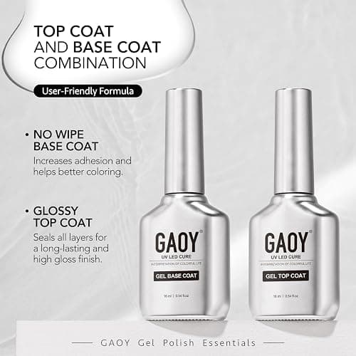 GAOY 16ml Nail Dehydrator and Primer with Gel Top and Base Coat, 4 Pcs Acid-Free Natural Nail Prep Dehydrate Bond Primer Professional Set, for Gel Polish thumbnail 6