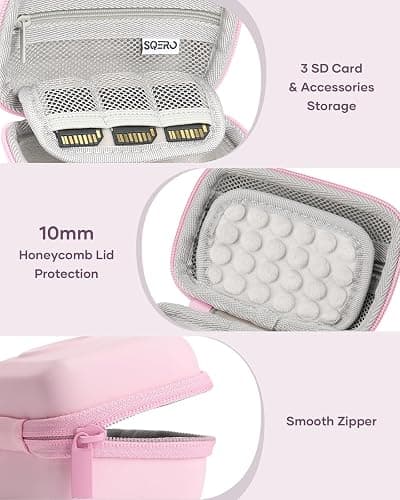 SQERO Digital Camera Case for KODAK PIXPRO FZ45 FZ55 & CAMKORY 1080P - Compact Travel Bag with 3 SD Card Slots,Small Lightweight Pouch, Cute Gifts for Adults Kids thumbnail 4