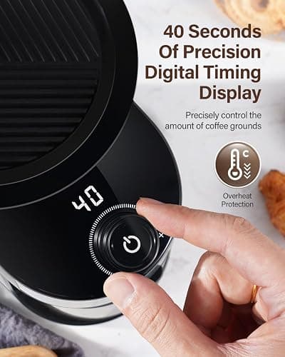 SHARDOR Electric Burr Coffee Grinder for Home Use, Coffee Bean Grinder for 32 Grind Settings, 40-Second Adjustable Timer, One-Touch Start & Cleaning Button, Black thumbnail 4