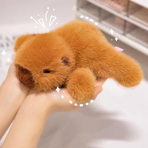 PEACH CAT Capybara Plush 7" Cute Capibara Stuffed Animals Soft Plushies Toys Gifts for Kids Brown thumbnail 4