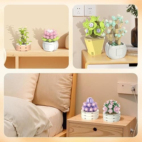 NUTCRACKER Succulent Flower Botanical Collection Building Set for Adults - Plant Flower Mini Bonsai Toy Building Set, Home Office Decor, Christmas Birthday Gifts for Women (750 Pieces) thumbnail 5