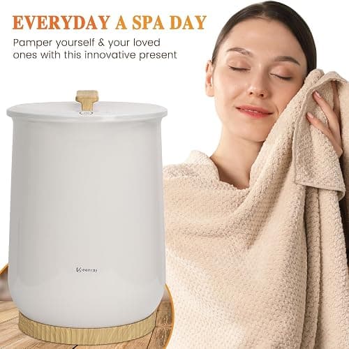 Keenray Towel Warmers, Luxury Bucket Towel Warmer, Large Towel Warmer for Bathroom, Auto Shut Off, Fits Up to Two 40"X70" Oversized Towels, Bathrobes, Blankets, PJ's and More, CL1 thumbnail 5