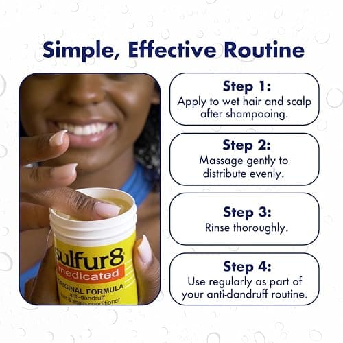 SULFUR8 Medicated Anti-Dandruff Hair & Scalp Conditioner 2 oz – Helps Control Dandruff, Soothes Itchy Scalp & Moisturizes Hair with Refreshing Clean Fragrance, For All Hair Types thumbnail 3