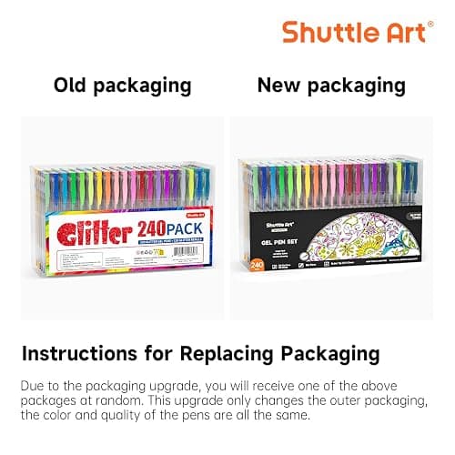 Shuttle Art 240 Pack Glitter Gel Pens, 120 Colors Glitter Gel Pen Set with 120 Refills for Adult Coloring Books Craft Doodling thumbnail 8