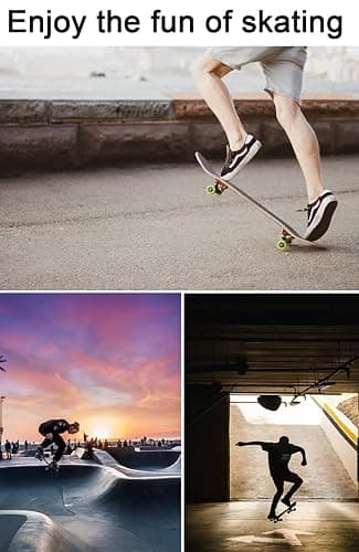 ERNAN Skateboards,Skateboards for Beginners, 31" x 8" 7 Layer Canadian Maple Double Kick Concave Deck, Complete Skateboard for Boys Girls Teens Adults Beginner thumbnail 6