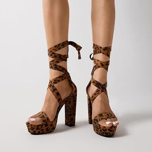 DREAM PAIRS Women's Sexy Platform High Heels | Women Strappy Gladiator Open Toe Heels Dressy Pumps Sandals, Platform Chunky 5.12in Heels elegant shoes thumbnail 3