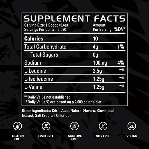 Gains in Bulk BCAA Powder, Pre Workout Plant Based Branch Chain Amino Acids, Gluten Free, Vegan Supplement with Keratin for Endurance & Strength During & Post Workout, Cherry Limeade, 30 Servings thumbnail 7