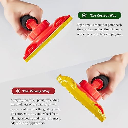 GRSL43 Paint Edger Trimmer with 2 Replacement Pads | Improved Guide Wheels | Edge Painting Tool for Walls, Ceilings, Corners & Trims | Paint Pad Applicator, Edge Trimmer & Paint Edger Tool thumbnail 5