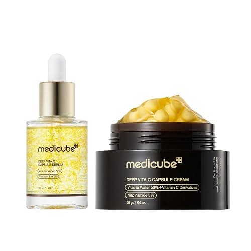 medicube Deep Vita C Capsule Serum & Cream Duo: Liposome Vita C Capsule Serum and Vita C Capsule Cream | Hydrating Vitamin C Capusle for Dull, Uneven-Looking Skin - Image 1