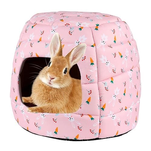 RANYPET Large Rabbit Bed House Foldable Winter Warm Bunny Hideout Cave for Guinea Pig Squirrel Ferret Hedgehog Chinchilla Cozy Cage Accessories - Image 1