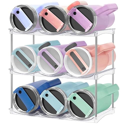 Water Bottle Organizer for Stanley 40 oz Tumbler - Stackable Water Bottle Holder for Cabinet Pantry Kitchen Organizers and Storage for Stanley Cup Holder Accessories, Tumbler Organizer Storage Rack - Image 1