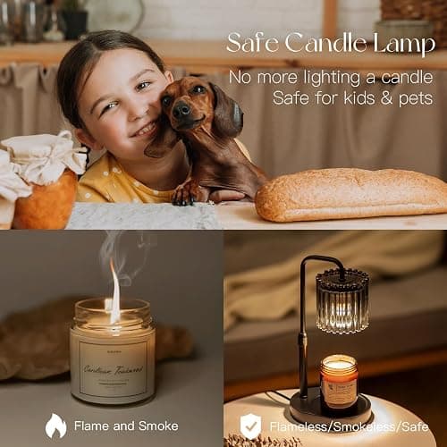 Candeldo Candle Warmer Lamp with Timer: Black Candle Warming Lamp Height Adjustable Wax Melt Warmer Dimmable Modern Farmhouse New Home Bedroom Decor Mothers Day Housewarming Gift for Women thumbnail 7