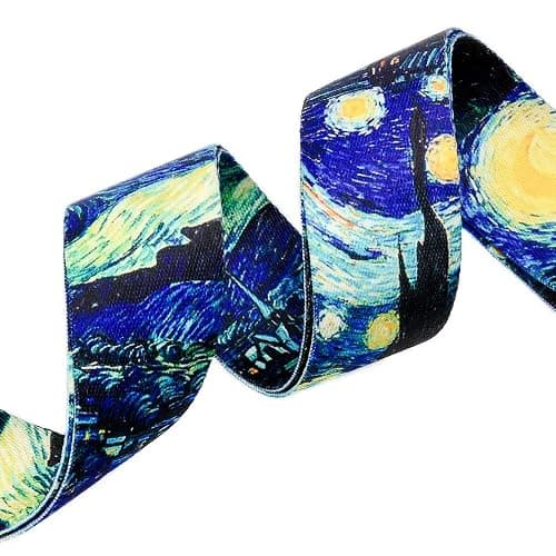 BestSounds Van Gogh Starry Night Guitar Strap Includes Strap Button & 2 Strap Locks, Adjustable Guitar Shoulder Strap For Bass, Electric & Acoustic Guitar, Best Gift for Men Women Guitarist thumbnail 2