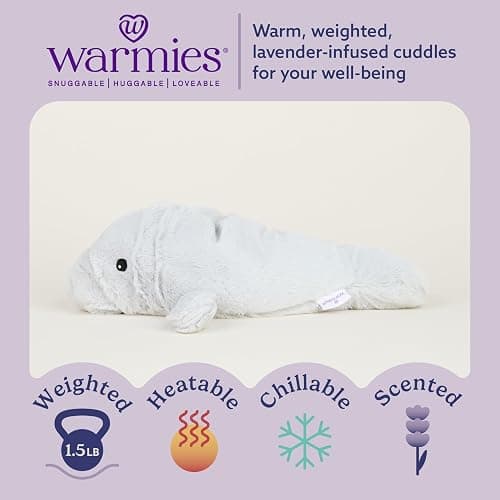 warmies Microwavable & Weighted Stuffed Animals, Manatee - Heated Stuffed Animal Plushie for Warmth & Comfort - Cute Soft Plush Toys for Adults & Children (Boys, Girls, Babies & Toddlers) thumbnail 2