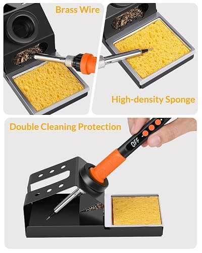 Soldering Iron Kit, 100W High Power Soldering Iron, Fast Heating, Digital Display Temperature Control Accurate 356°F-896°F, Portable Soldering Kit with Protective Cap, Automatic Sleep Mode thumbnail 4