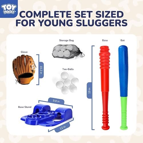 TOY Life Tball Set for Kids 3-5 5-8 Tball for Kids 5-8 Tee Bat Toddler Baseball Tee Balls Set Bat Baseball Kid T Ball Stand for Kid 3-5 T Ball Bat Outdoor Outside Door Toys thumbnail 3