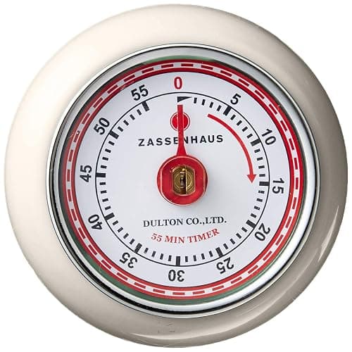Zassenhaus Magnetic Retro Kitchen Timer, Classic Mechanical Cooking Timer (Cream) thumbnail 4