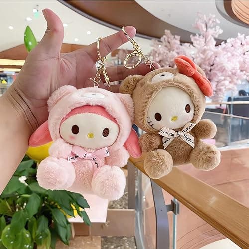 Sicpfuj Cute Plush Keychain for Women Girls, 5" Lovely Keychain Decorative Accessories, Purse Bag Backpack Charm thumbnail 4