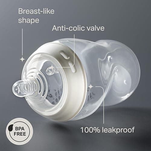 Tommee Tippee Natural Start Baby Bottles for 0m+, Pack of 6 260ml Baby Bottles, with Slow Flow Breast-Like Teat for a Natural Latch, Self-Sterilising and BPA Free, Baby Feeding Essentials thumbnail 4