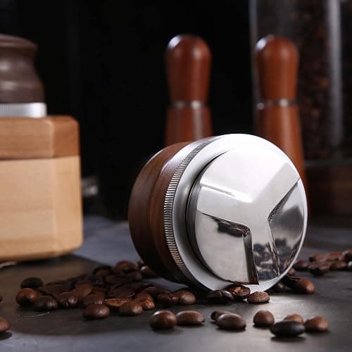 GURUDAR 51mm Coffee Distributor, Espresso Distribution Tool, Adjustable Depth Espresso Tamper Leveler with Walnut Wood Handle Fits for 51mm Delonghi Barista Portafilter thumbnail 8
