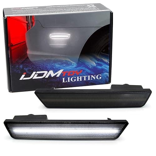 iJDMTOY Smoked Lens White Full LED Rear Side Marker Light Kit Compatible With Dodge 2008-14 Challenger & 2011-14 Charger, Powered by 36 LED Diodes, Replace OEM Amber Lens Sidemarker Lamps - Image 1