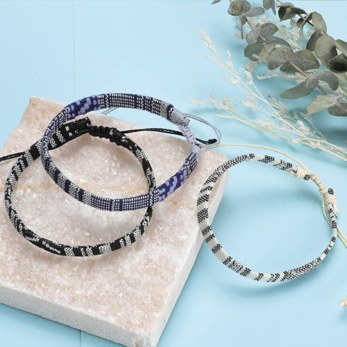 Beach Bracelet Set for Men and Women, Surfer Men Bracelet, Braided Boho Summer Bracelets Adjustable Men's Bracelet Handmade Women Bracelet String Rope Ankle Bracelets Birthday Gift thumbnail 6