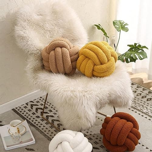 Knotenkissen & Knoten Deko - 22 Farben & 4 Größen - Aesthetic Kissen Ball Für Stilvolle Wohnaccessoires Und Moderne Deko-Ideen (Durchmesser 22CM,7) thumbnail 2