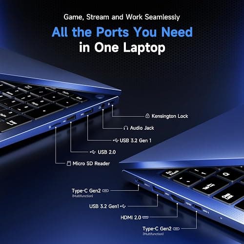 NIMO 2026 Gaming Laptop, AMD R7 7735HS (8C/16T, Up to 4.75GHz, Beat i7-12650H) 16GB DDR5 RAM 256GB SSD Business Computer with 15.6" FHD Display Radeon 680M GPU 180° View 2-Year Warranty 100W Type-C thumbnail 7