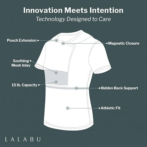 Lalabu The Dad Shirt | Hands-Free Baby Carrier for Dad with Kangaroo Pouch | Engineered for Bonding, Safety, & Comfort for Newborns Up to 15 Lbs. | CPSC Compliant - Simple Gray - XL thumbnail 7