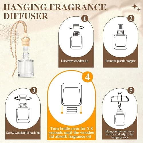 AROIC Car Air Freshener for Women, 6 Pack Air Freshener Diffuser, Hanging Air Fragrance Essential Oil Diffuser, Car Scents Accessories Cute Car Interior Decor Unisex (Light Fragrance) thumbnail 2