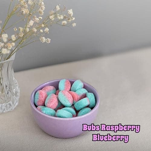 Bubs Swedish Candy Mix Mini – 1 lb Vegan & Gelatin Free Sweet & Sour Gummies | Assorted Skulls & Ovals | Banana/Toffee, Raspberry/Blueberry, Strawberry/Vanilla | Fresh Foam Candy From Sweden thumbnail 7