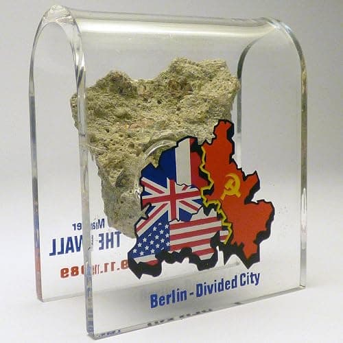 Original Piece of the Berlin Wall - Authentic Souvenir from the Real Wall in Germany Mounted in Acrylic Display (Small (2"X2"), Divided City) thumbnail 3