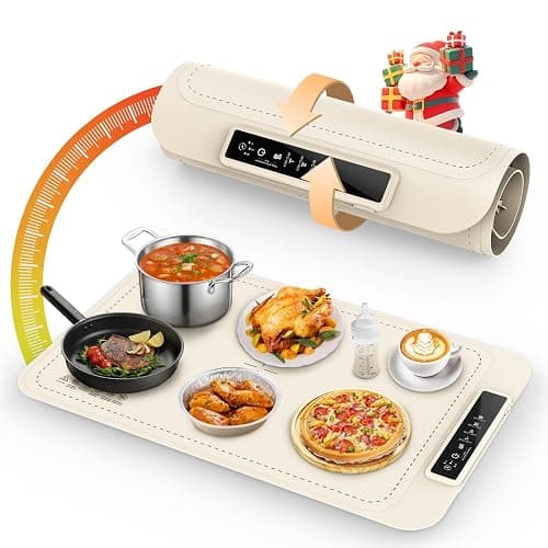 Warming Mat for Food - Electric Silicone Food Warming Tray for Buffet, Rollable Food Warmer Mat for Countertop, Fast Heating Mat with Timer and 4 Heat Levels, Portable Heating Pad for Parties Family - Image 1