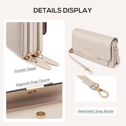 Roulens Small Crossbody Bag for Women,Cell Phone Purse Women's Shoulder Handbags Wallet Purse with Credit Card Slots thumbnail 7