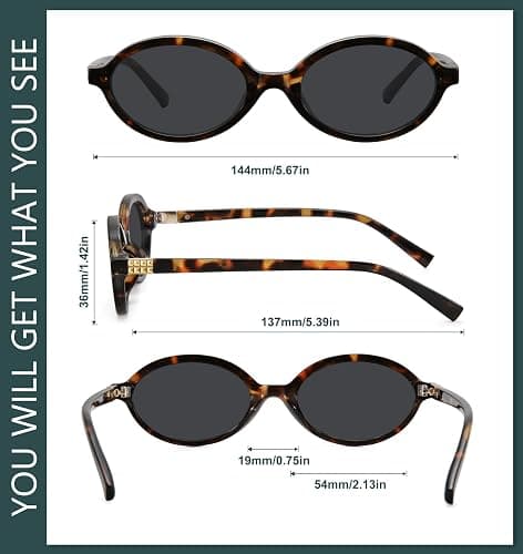 WOWSUN Retro Oval Sunglasses Womens Trendy Sun Glasses Sunnies UV400 Protection thumbnail 5