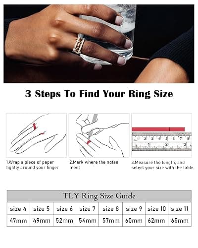 TLY Stackable Gold Rings for Women 18K Gold Plated Interlocking Ring Stack Set Gold Silver Mixed Metal Statement Rings Waterproof Dainty Cubic Zirconia CZ Fashion Connected Band Thumb Ring Size 4-11 Jewelry Gift for Women thumbnail 6