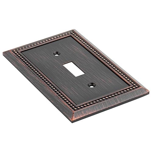 Henne Bery Sunken Pearls Heavy Duty Decorative Wall Plate Switch Plate Outlet Cover (Single Toggle, 2 Pack, Aged Bronze) thumbnail 4