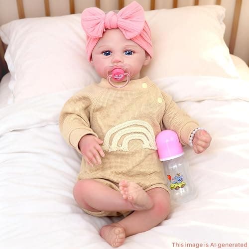 ECORELF Reborn Dolls Set with Gift Box for Kids Age 3+ | 20 Inch Silicone Lifelike Baby Dolls, Soft Realistic Girl Doll and Accessories Suitable Companionship and Collecting thumbnail 3
