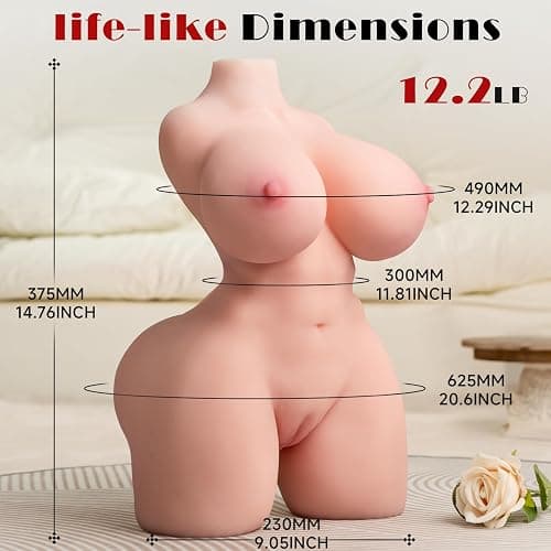 Sex Doll Male Sex Toys - baiwatt Adult Toys with 2:1 Hip-to-Waist Ratio Big Boobs & Soft Ass, Sex Dolls for Men Realistic Textured Vaginal Anal Tunnel, Pocket Pussy Male Masturbator Built-in Skeleton thumbnail 3