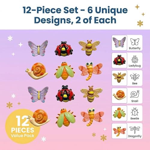YOJO 12 Pcs Insect Fridge Magnets Set, Cute Bug Decorative Refrigerator Magnets for Kitchen Whiteboard Office Cabinets, Fun Novelty Animal Magnet Gift for Birthday Christmas Housewarming thumbnail 4