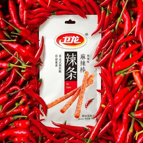 Spicy Strips - Spicy Gluten Latiao, Chinese Special Casual Snack Food, Made From Wheat/Chili/Spice, Low Sugar and Low Calories, Best Vegan, 78g (Pack of 2) - 78g*2pcs thumbnail 7
