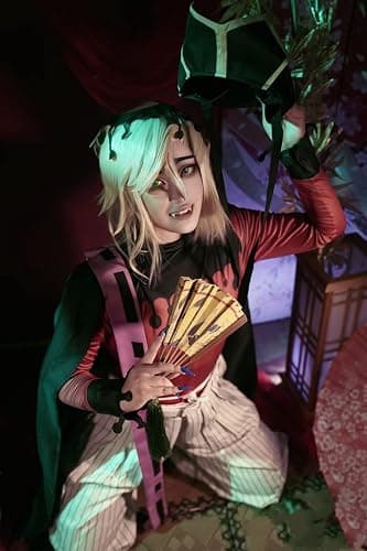 Buyoem Douma Cosplay，Douma Costume，Anime Douma Kimono Suit Cosplay Costume Halloween Robes Cloak Full Set with Wig thumbnail 2