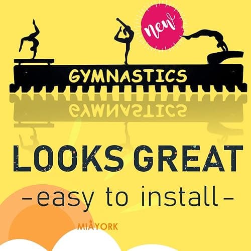 Miayork Medal Holder Display Hanger Trophy Shelf - Sturdy Wall Mount Medals Trophys Easy to Install-Race Sports Medal Holder Display Hanger for Gymnastic,Soccer,Runner,Wrest,Football,Basketball thumbnail 5