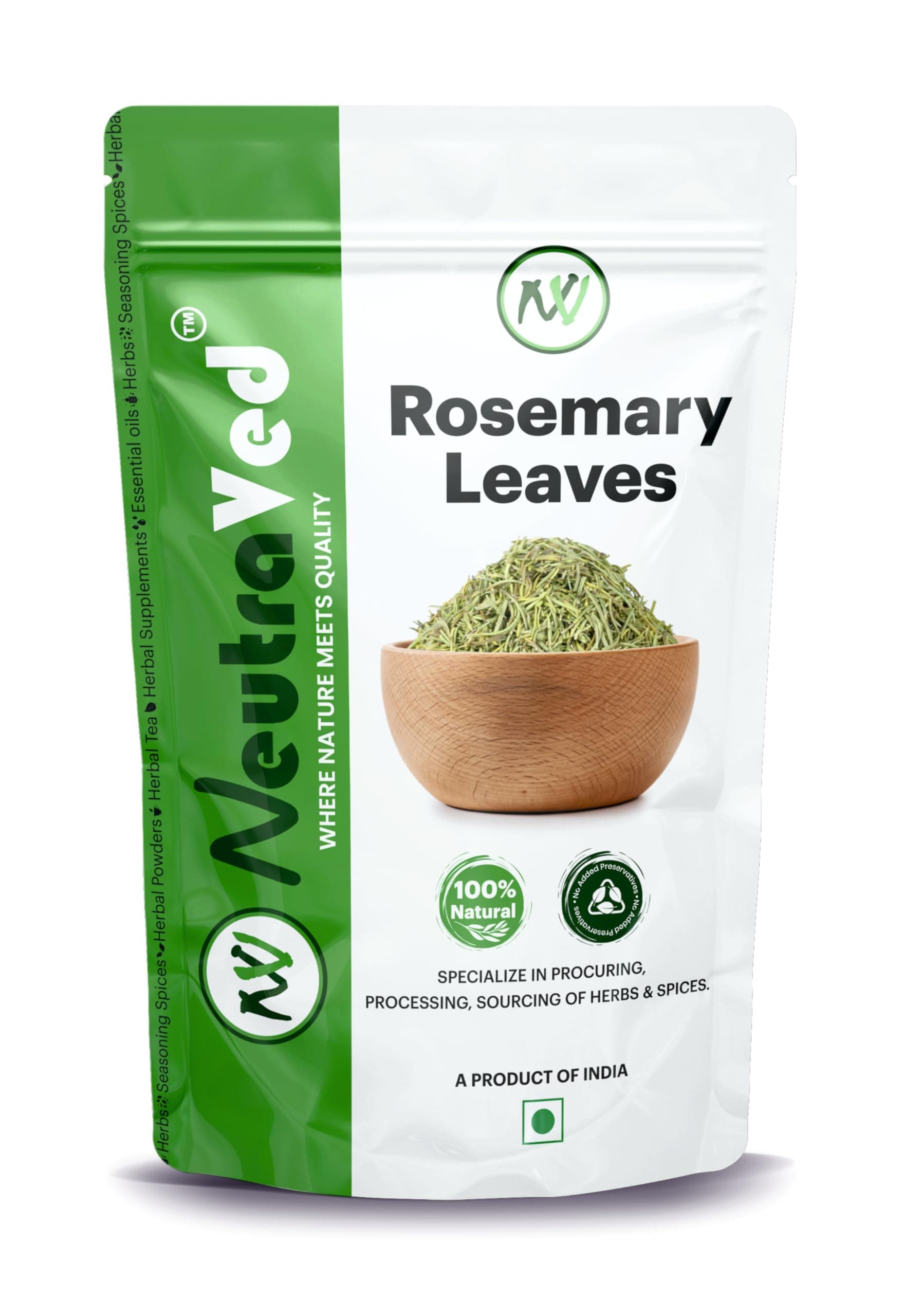 NeutraVed Rosemary Leaves Organic | Rosemary Dry Leaves Reduce Dandruff & Seasoning Food | Hair Growth, Stronger Strands & Natural Hair Nourishment, Food Grade | 50g - Image 1