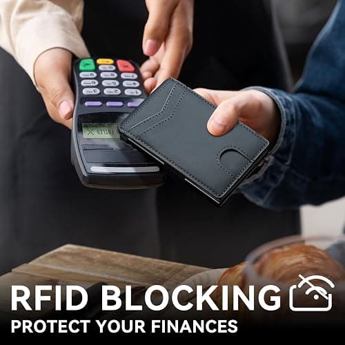 furid Smart Wallet For Men Slim Minimalist: Metal Pop Up Wallet Card Holder - Rfid Blocking Wallet Gift For Male Husband thumbnail 5