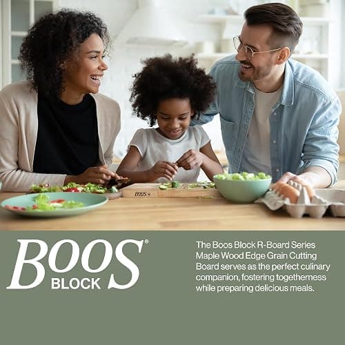John Boos R-Board Series Rectangular Wooden Maple Cutting Board 18”x12” – 1.5” Thick, 10-lb Reversible Butcher Block with Edge-Grain & Finger Grips – Made in the USA thumbnail 8
